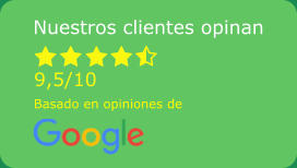 Nuestros clientes opinan 9,5/10 Basado en opiniones de